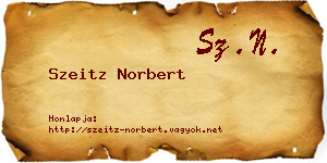 Szeitz Norbert névjegykártya